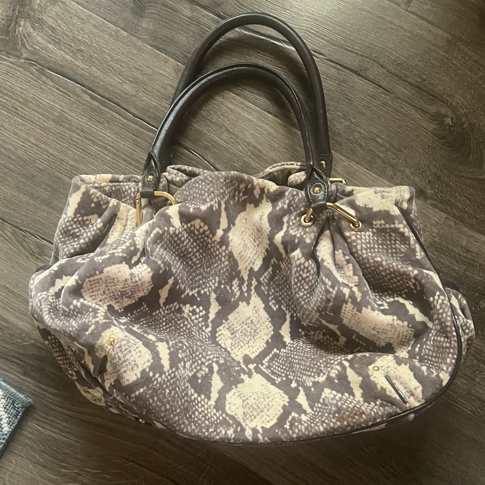 Juicy Couture Python Pattern Tote - Brown And Cre… - image 2